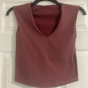 EUC Athleta Transcend Crop Tee Tawny Rose XS